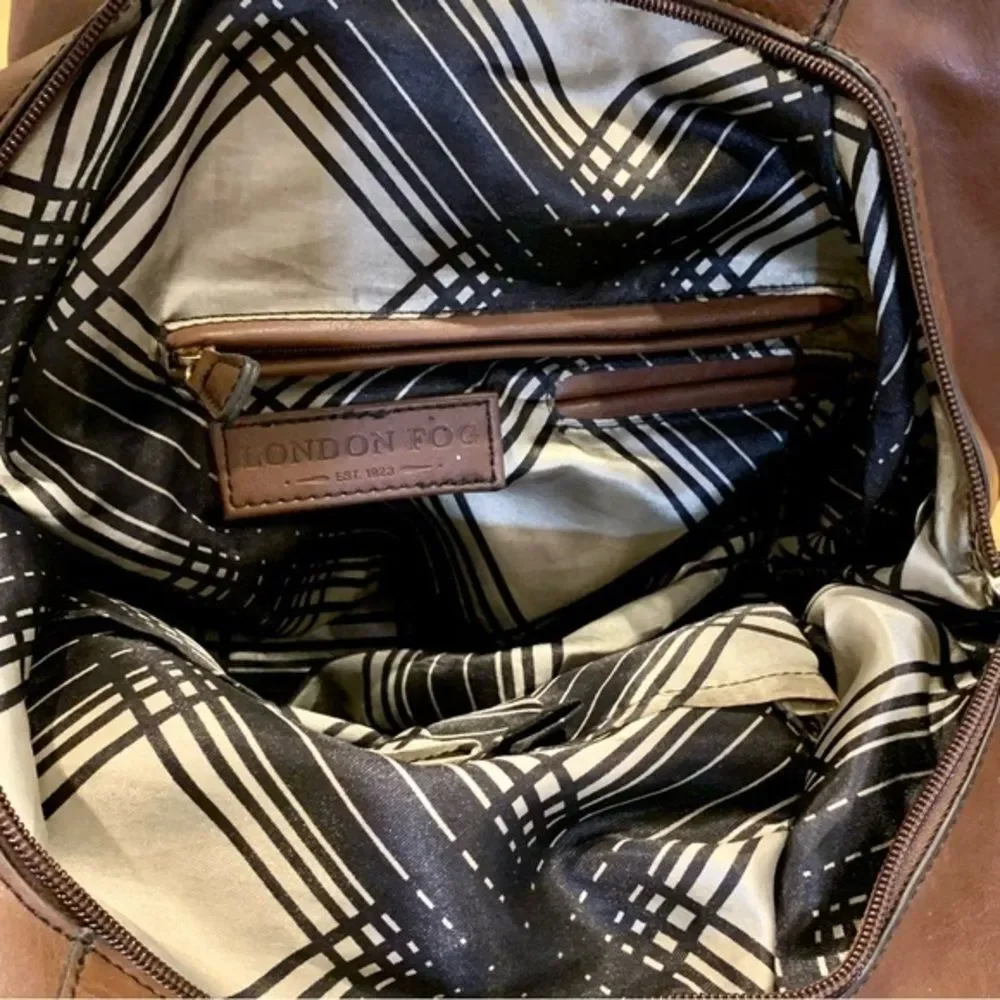 London Fog‎ Suede & Leather Hobo Shoulder Bag